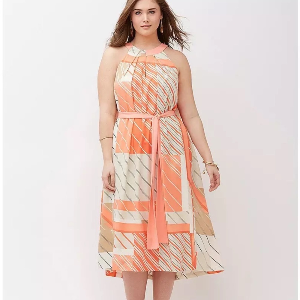 LANE BRYANT Sleeveless Plus Size 14  Striped Dress